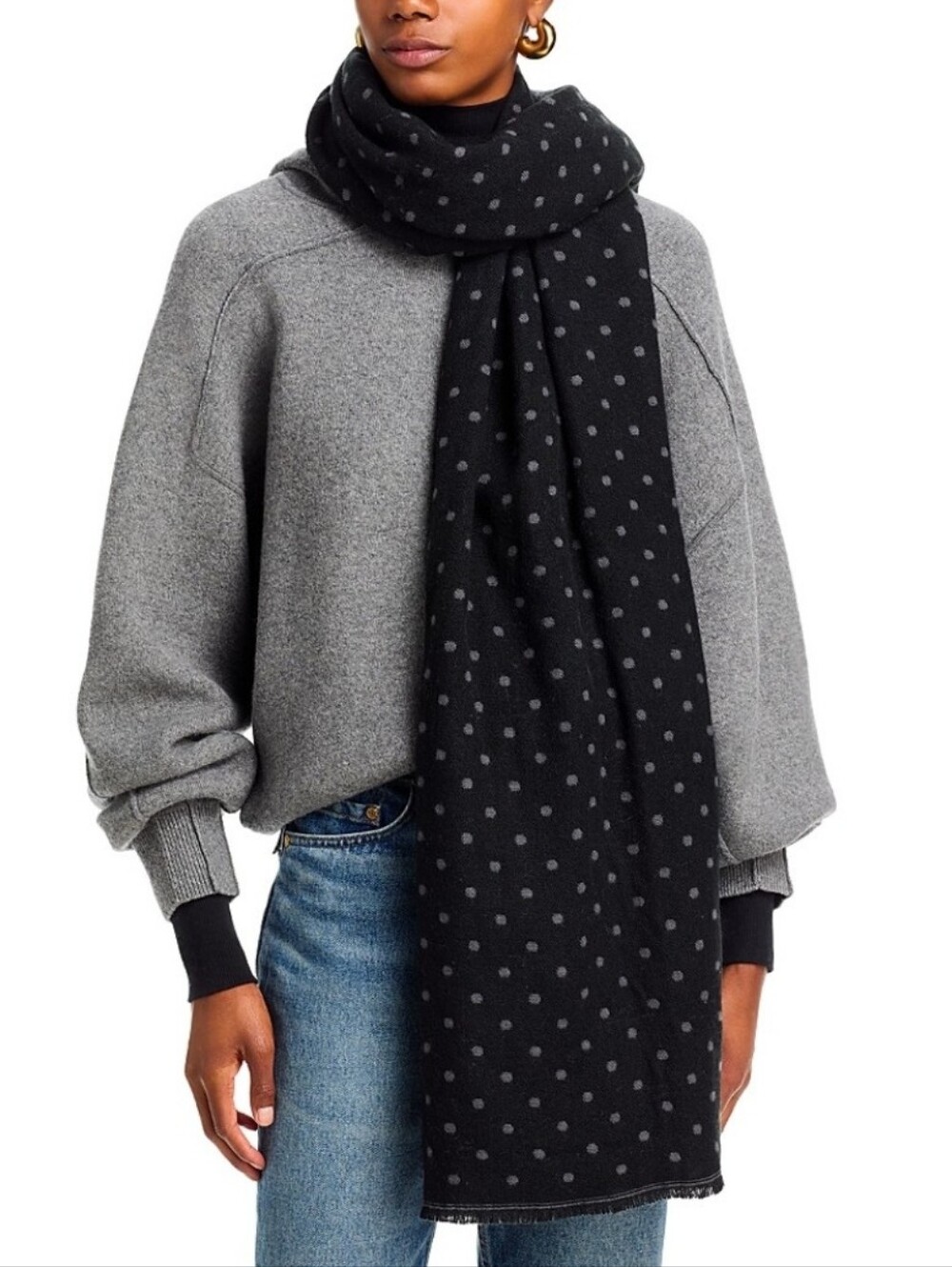 Aqua Polka Dot Woven Scarf - Exclusive to Bloomingdale's. Reversible. NWT. Gift